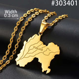 Anniyo Punjab State Pendant Necklace Stainless steel Jewelry for Women Men @303301