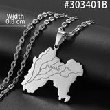 Anniyo Punjab State Pendant Necklace Stainless steel Jewelry for Women Men @303301