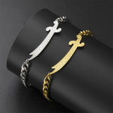 EUEAVAN Imam Ali Zulfiqar Sword Bracelet Stainless Steel Islamic Arabic Calligraphy Bracelets Women Men Religious Amulet Jewelry