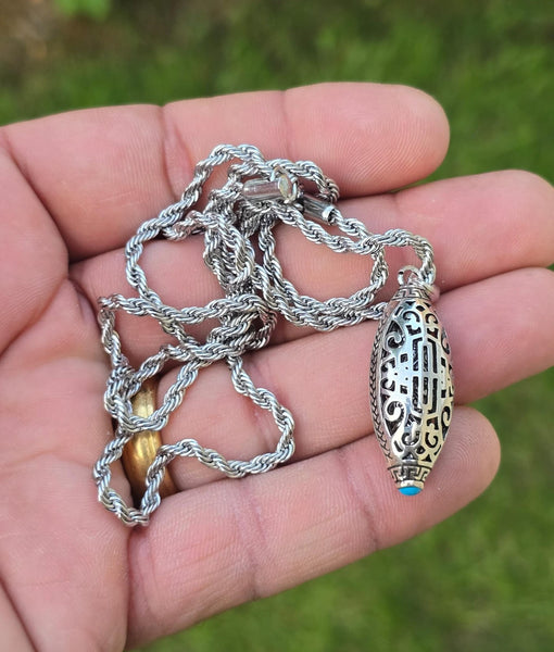 Om Mantra Pendant Talisman Evil Eye Nazar Protection Lucky Taweet Locket Chain