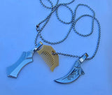 Sikh Khanda Kirpan Pendant Comb Ball Chain Necklace Punjabi Singh Khalsa Gift QQG