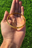 Sikh Kara Gold Plated Khanda Laser Engraved Bracelet Kada Singh Kaur Khalsa Kakaar Punjabi Sikhism One Edge Collar Bangle Karra Design DD61