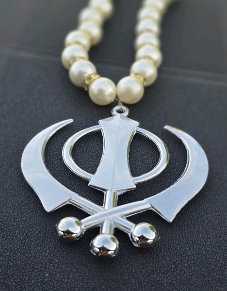 Sikh Gold or Silver plated KHANDA car hanger Khalsa Singh Kaur Punjabi Mala SS52