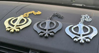 Sikh Gold BlacK Silver KHANDA XLarge Car hanger Khalsa Singh Kaur Punjabi SS53
