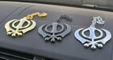 Sikh Gold BlacK Silver KHANDA XLarge Car hanger Khalsa Singh Kaur Punjabi SS53
