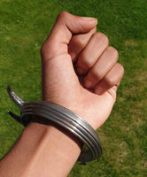Sarbloh Kara Iron Sikh Warrior Spikes Kada Sher Panja Bangle Singh Kaur Khalsa S15G