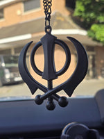 Sikh Gold BlacK Silver KHANDA XLarge Car hanger Khalsa Singh Kaur Punjabi SS53