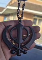 Sikh Gold BlacK Silver KHANDA Large Car hanger Khalsa Singh Kaur Punjabi SS54
