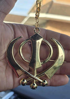 Sikh Gold BlacK Silver KHANDA Large Car hanger Khalsa Singh Kaur Punjabi SS54