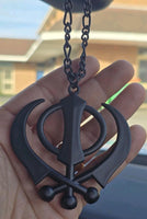 Sikh Gold BlacK Silver KHANDA Large Car hanger Khalsa Singh Kaur Punjabi SS54