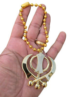 Sikh Gold or Silver plated KHANDA  car hanger  Khalsa Singh Kaur  Punjabi SS51