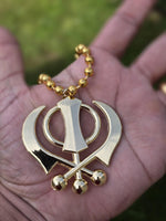 Sikh Gold or Silver plated KHANDA  car hanger  Khalsa Singh Kaur  Punjabi SS51