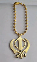 Sikh Gold or Silver plated KHANDA  car hanger  Khalsa Singh Kaur  Punjabi SS51