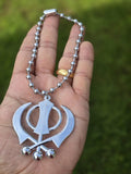 Sikh Gold or Silver plated KHANDA  car hanger  Khalsa Singh Kaur  Punjabi SS51