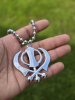 Sikh Gold or Silver plated KHANDA  car hanger  Khalsa Singh Kaur  Punjabi SS51