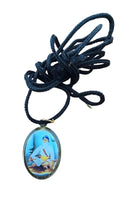 Sikh Pendant Guru Nanak Baba Deep Singh Ji Shaheed Oval Photo double sided in Black dori necklace Evil Eye Protection Nazar Shield LL51G