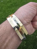 Brass Kara Collar Design One Edge Sikh Bangle Singh Khalsa Wide Heavy Kada H3G