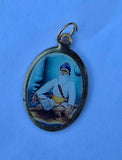 Sikh Pendant Guru Nanak Baba Deep Singh Ji Shaheed Oval Photo double sided in Black dori necklace Evil Eye Protection Nazar Shield LL51G
