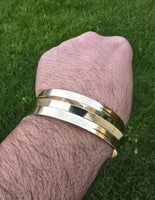 Brass Kara Collar Design One Edge Sikh Bangle Singh Khalsa Wide Heavy Kada H3G