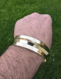 Brass Kara Collar Design One Edge Sikh Bangle Singh Khalsa Wide Heavy Kada H3G