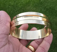 Brass Kara Collar Design One Edge Sikh Bangle Singh Khalsa Wide Heavy Kada H3G