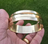 Brass Kara Collar Design One Edge Sikh Bangle Singh Khalsa Wide Heavy Kada H3G