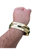 Brass Kara Collar Design One Edge Sikh Bangle Singh Khalsa Wide Heavy Kada H3G