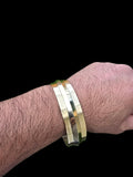 Brass Kara Collar Design One Edge Sikh Bangle Singh Khalsa Wide Heavy Kada H3G