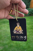 Shaheed Baba Deep Singh Car Mirror HANGER Punjabi Sikh Kaur Wooden Pendant GG1G