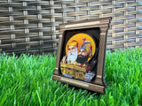 Sikh Wood Ten Guru Nanak Gobind Singh Baba Deep Singh Souvenir Car Dashboard OF24G