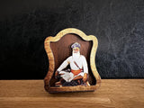 Sikh Wood Ten Guru Nanak Gobind Singh Baba Deep Singh Souvenir Car Dashboard OF24G