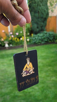 Shaheed Baba Deep Singh Car Mirror HANGER Punjabi Sikh Kaur Wooden Pendant GG1G