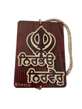 Wooden Khanda Hanger Nirbhau Nirvair Car Mirror Pendant Sikh Singh Khalsa ZZ4