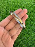 Sikh Kara Stainless Steel Thick Seven Lines Bracelet Brass Line Kada Singh Kaur Khalsa Kakaar Punjabi Sikhism Bangle Karra Edged Design DD53