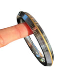 Sikh Kara Stainless Steel Thick Seven Lines Bracelet Brass Line Kada Singh Kaur Khalsa Kakaar Punjabi Sikhism Bangle Karra Edged Design DD53