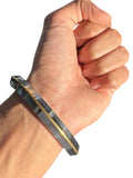 Sikh Kara Stainless Steel Thick Seven Lines Bracelet Brass Line Kada Singh Kaur Khalsa Kakaar Punjabi Sikhism Bangle Karra Edged Design DD53