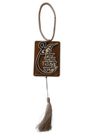 Sikh Car Hanger Wooden Ik Onkar Design Tu Mera Rakha Sabhni Thai Pendant ZZ7 NEW