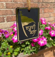 Wooden Sikh Hanger Khalsa Flag Chardi Kala Pendant Car Mirror Ornament ZZ12 NEW