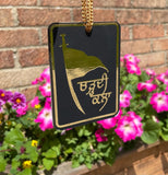 Wooden Sikh Hanger Khalsa Flag Chardi Kala Pendant Car Mirror Ornament ZZ12 NEW