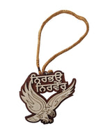 Sikh Wooden Hanger Nirbhau Nirvair Hawk Baaz Design Car Mirror Pendant ZZ16 NEW