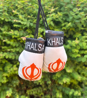 Khanda Boxing Gloves Car Rear View Mirror Hanging Singh Khalsa Pendant ZZ20 NEW