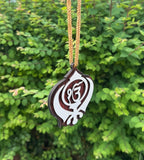 Sikh Wooden Hanger Ik Onkar Khanda Design Car Rear View Mirror Pendant ZZ21 NEW