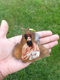 Sikh Car Hanger Wood Mirror Pendant Raj Karega Khalsa Bhindranwale Panjab ZZ27