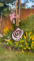 Sikh Wooden Hanger Ik Onkar Khanda Design Car Rear View Mirror Pendant ZZ21 NEW