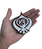 Sikh Wooden Hanger Ik Onkar Khanda Design Car Rear View Mirror Pendant ZZ21 NEW