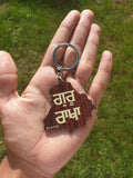 Punjabi Wooden Keyrings Sikh Guru Rakha Chardi Kala Jeevay Punjab Keychains ZZ32