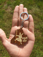Punjabi Wooden Keyrings Sikh Guru Rakha Chardi Kala Jeevay Punjab Keychains ZZ32
