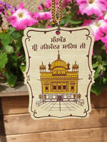 Sikh Car Hanger Wooden Golden Temple Sri Harmandir Sahib Ji Car Pendant ZZ36 NEW