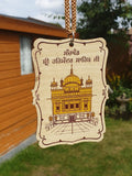 Sikh Car Hanger Wooden Golden Temple Sri Harmandir Sahib Ji Car Pendant ZZ36 NEW