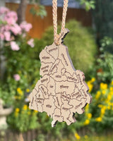 Punjab Map with Gurmukhi Alphabet Car Hanger Sikh Khalsa Punjabi Pendant ZZ38